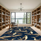 Earthy Cormorant Bird Navy Habitat Rug