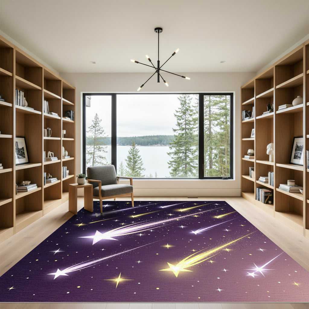 Celestial Shooting Star Night Sky Rug
