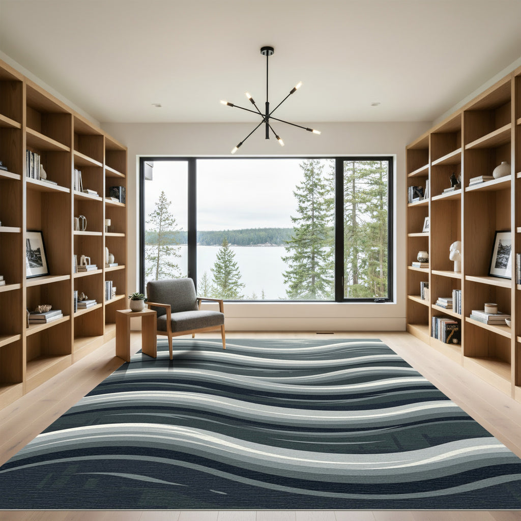 Monochromatic Wave Abstract Ripples Rug