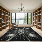 Monochromatic Starburst Floral Explosion Rug