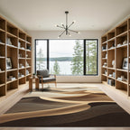 Modern Minimalist Earthy Wave Rug