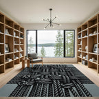 Gray Rope Weave Knotted Pattern Rug