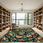 Emerald Gold Python Jungle Pattern Rug