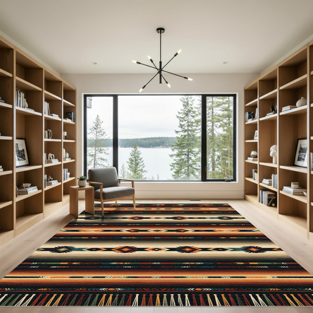 Earthy Southwest Geometric Diamond Stripe Rug