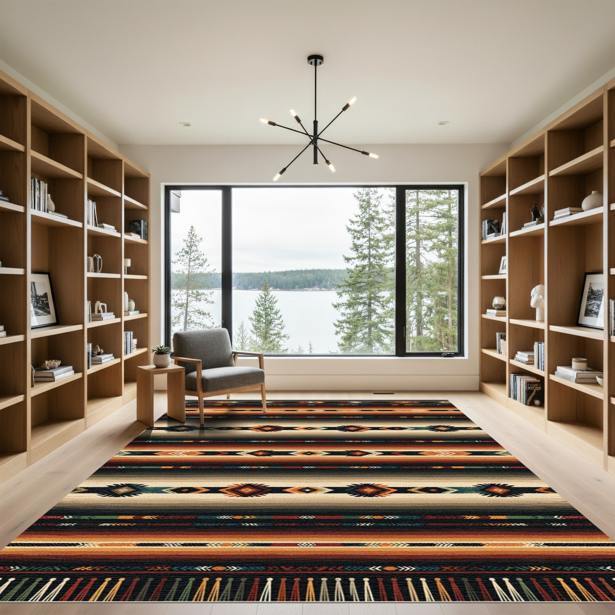 Earthy Southwest Geometric Diamond Stripe Rug