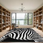 Bold Monochrome Zebra Animal Stripe Rug