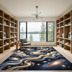 Swirling Galactic Nebulae Stars Rug