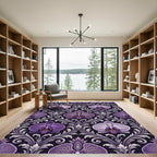 Deep Purple Orchid Damask Rug