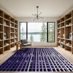 Deep Purple Intersecting Lines Rug
