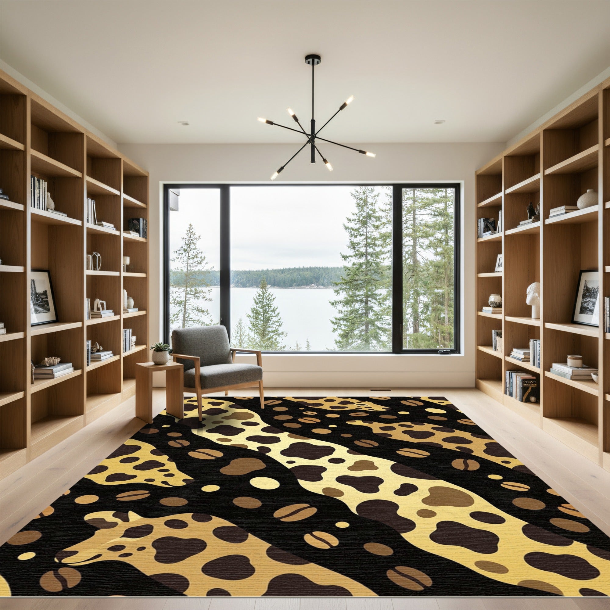 Golden Giraffe Coffee Bean Swirl Rug