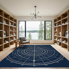 Celestial Navy Blue Astral Map Rug