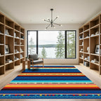 Vibrant MultiColor Southwestern Striped Geometric Blanket Rug