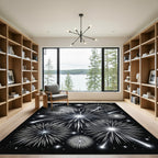 Midnight Starburst Comet Burst Rug