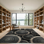 Textured Gray Wood Slice Collage Rug