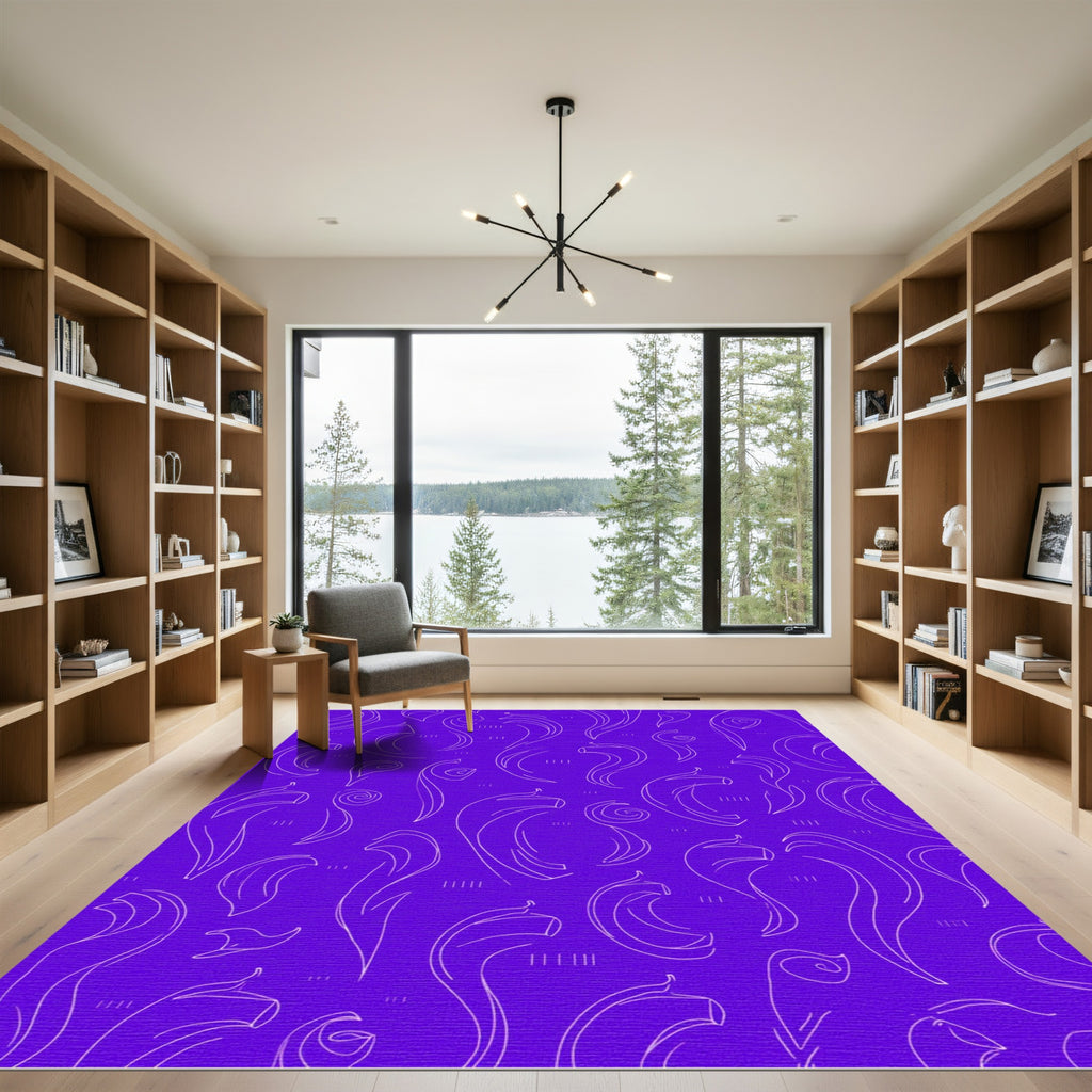 Amethyst Flowing Curlicue Abstract Rug