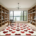 Crimson Heart Scatter Art Rug