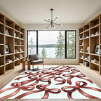Elegant Rose Gold Ribbon Bows Rug