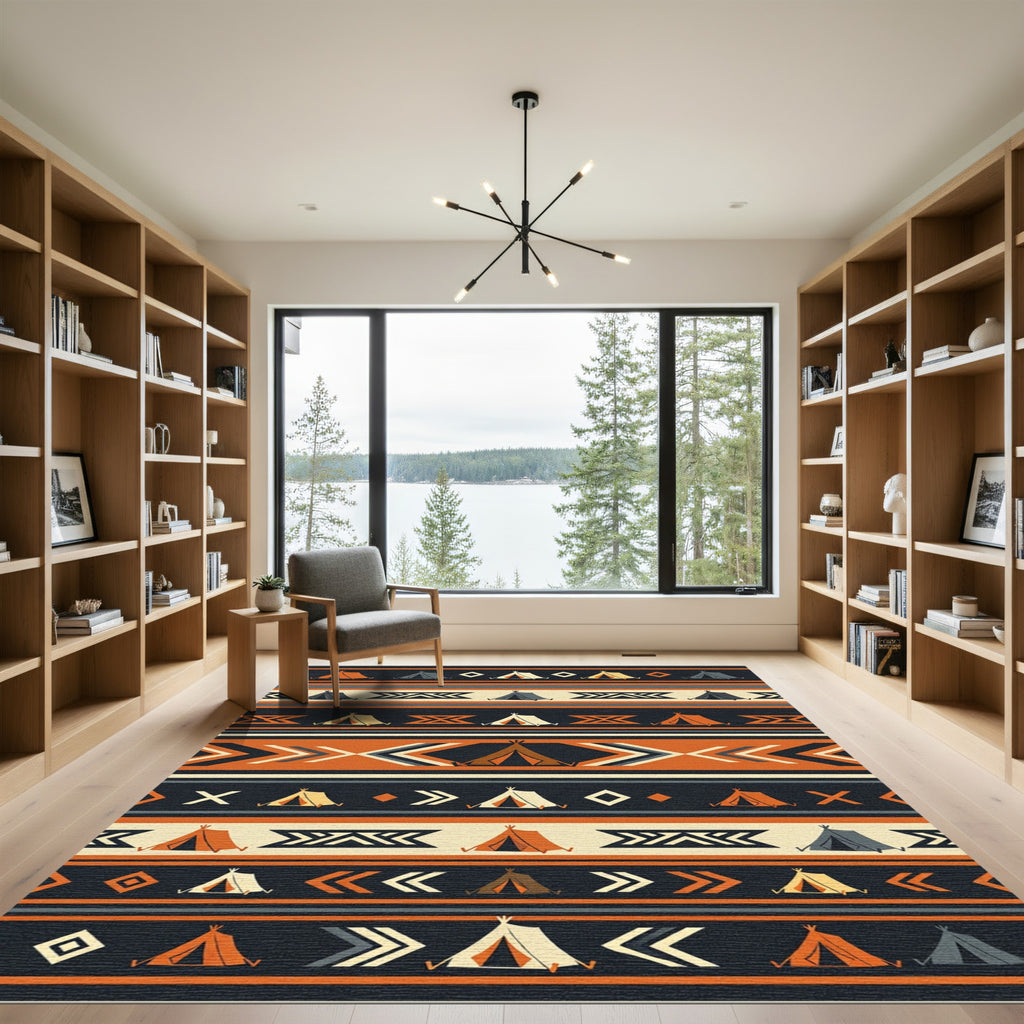 Geometric Southwestern Tent Earth Tone Rug