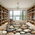 Neutral Earthy Tones River Stone Assembly Rug