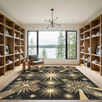 Golden Cross Starburst Mandala Rug