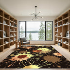 Metallic Bronze and Gold Ink Splash Rug