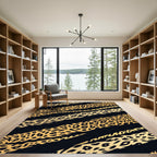 Bold Gold and Black Leopard Stripe Rug