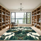 Majestic Stag Mountain Forest Scene Rug