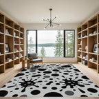 Monochromatic Splatter Polka Dot Mix Rug