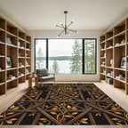 Wooden Lattice Gold Leaf Climbing Vine Rug