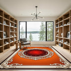 Ornate Crimson Centerpiece Medallion Rug