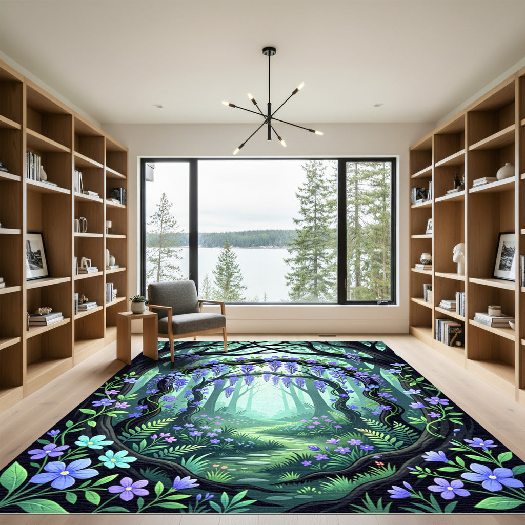 Enchanted Wisteria Forest Pathway Rug