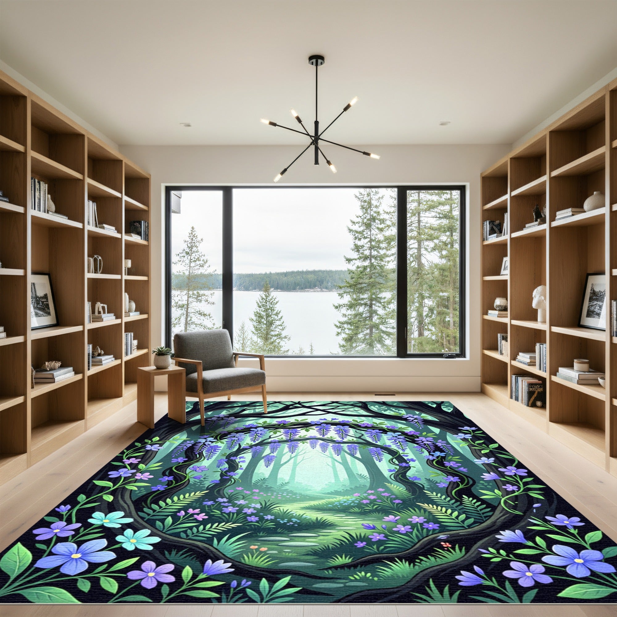 Enchanted Wisteria Forest Pathway Rug