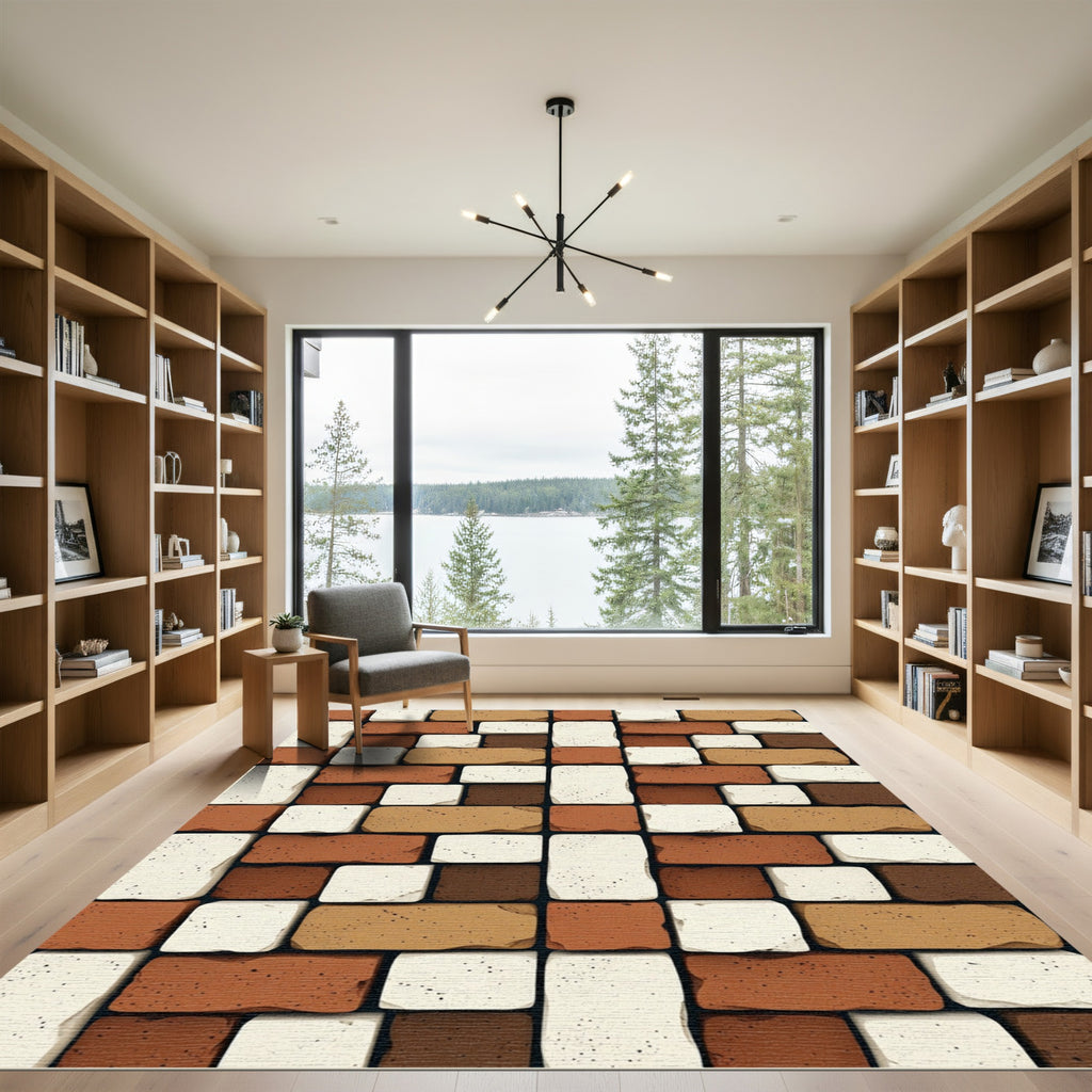 Textured Brick Wall Tonal Variety Rug