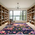Ethereal Unicorn Meadow with Pastel Florals Rug