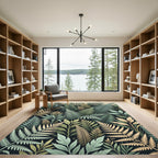 Verdant Fern Frond Garden Lush Rug