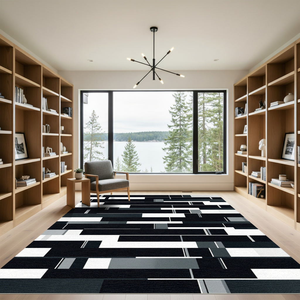 Monochromatic Rectangular Collage Rug