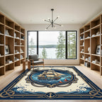 Nautical Sailing Ship Anchor Maritime Crest Rug