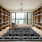 Western Wagon Wheel Horseshoe Star Rug