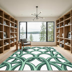 Sage Green Interlocking Arch Statement Rug