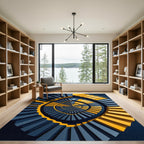 Golden Yellow Dark Blue Infinite Staircase Rug