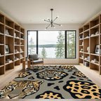 Graphic Leopard Face Safari Texture Rug