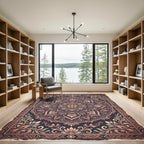 Blush and Charcoal Ornate Mandala Rug