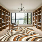 Earthy Swirl Tones Stripe Rug