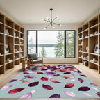 Vibrant Floral Blossom Falling Petals Rug