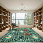 Emerald Oasis Diamond Arch Foliage Rug