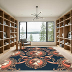 Classic Peach Profile Laurel Wreath Accent Rug