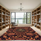 Golden Fish Floral Lattice Rug