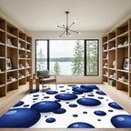 Deep Blue Spheres Abstract Composition Rug