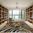 Bold Tiger With Swirling Stripes Rug