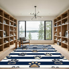 Navy Blue Striped Golden Paw Rug